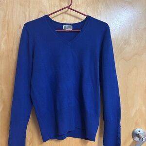 JM Collection Royal Blue V-Neck Sweater